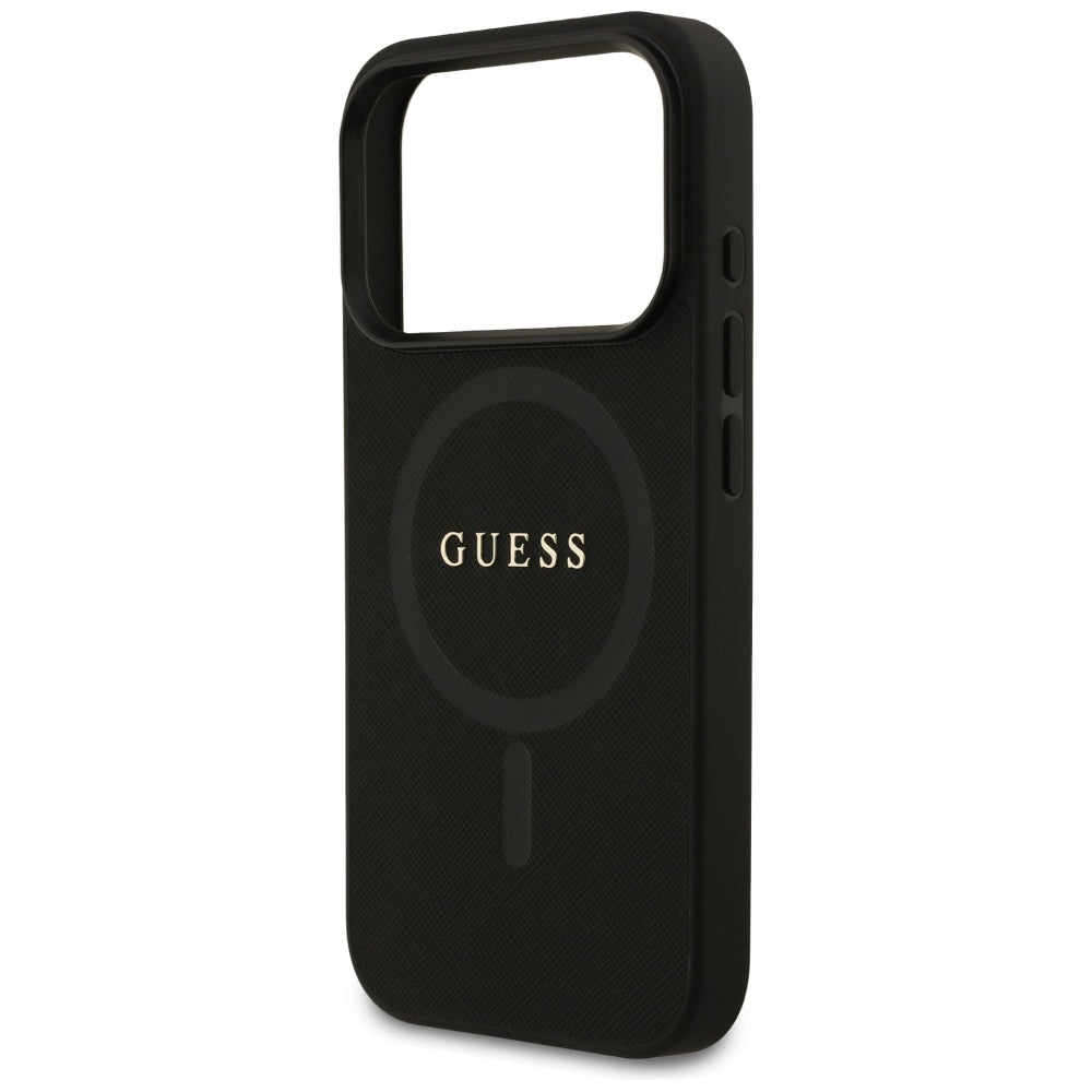 Husă Guess Saffiano MagSafe pentru iPhone 17 Pro Max – negru (GUHMP17XPSAHMCK) — imagine 3