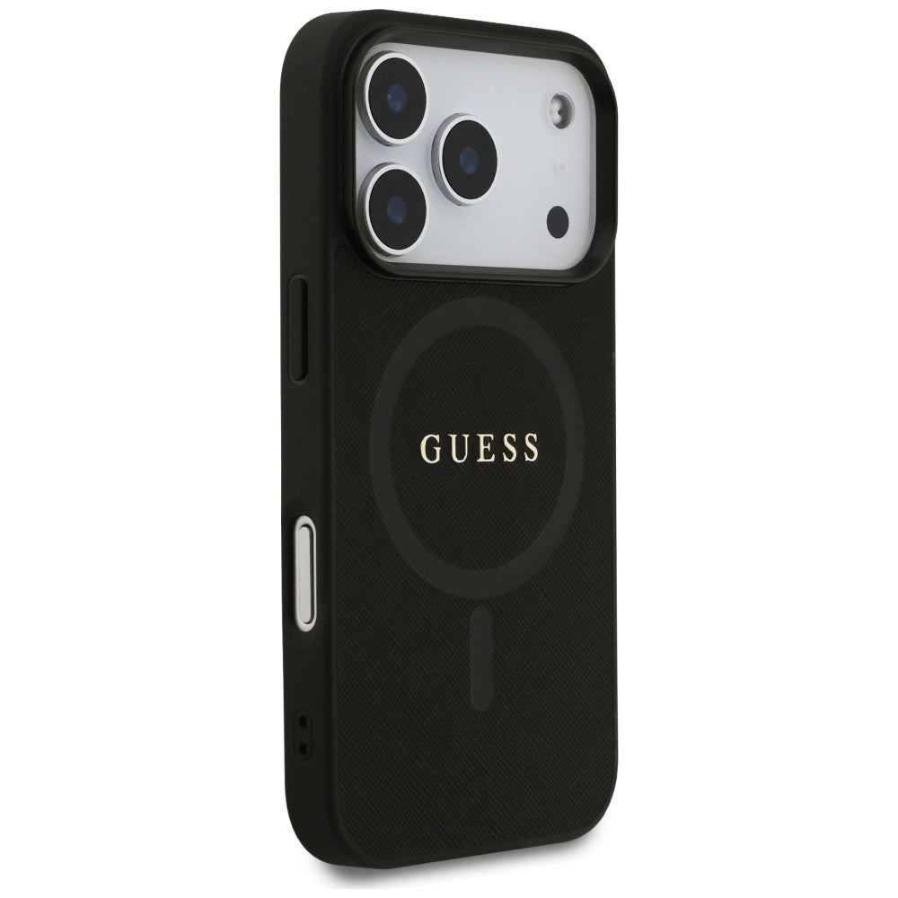 Husă Guess Saffiano MagSafe pentru iPhone 17 Pro Max – negru (GUHMP17XPSAHMCK) — imagine 4