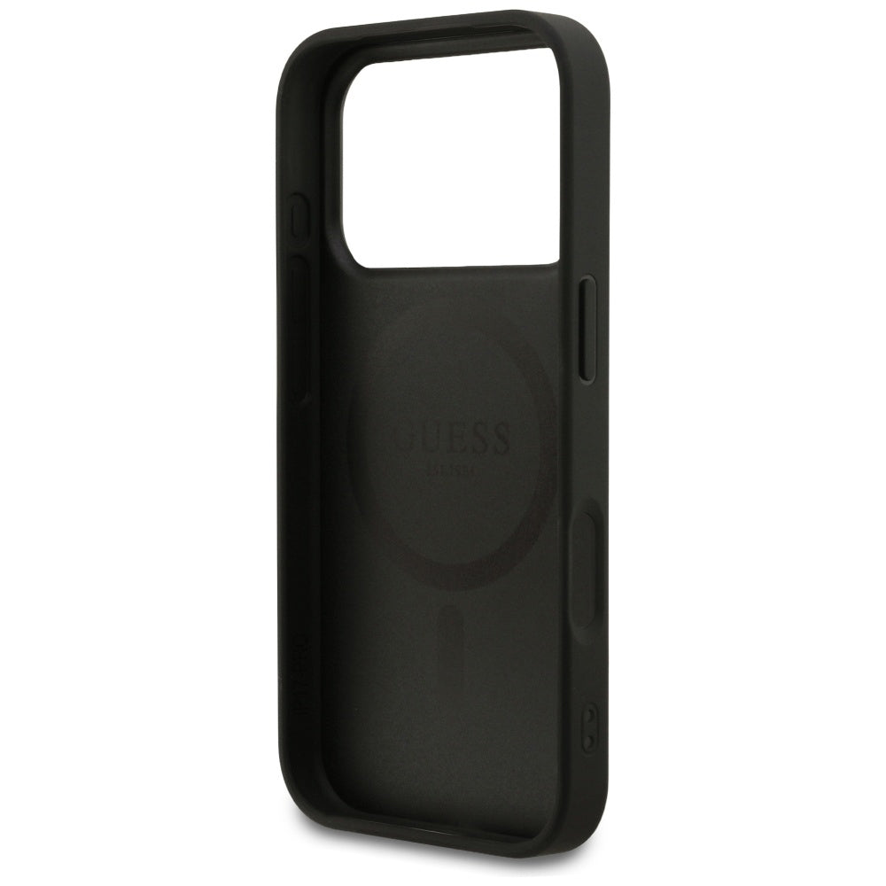Husă Guess Saffiano MagSafe pentru iPhone 17 Pro Max – negru (GUHMP17XPSAHMCK) — imagine 5