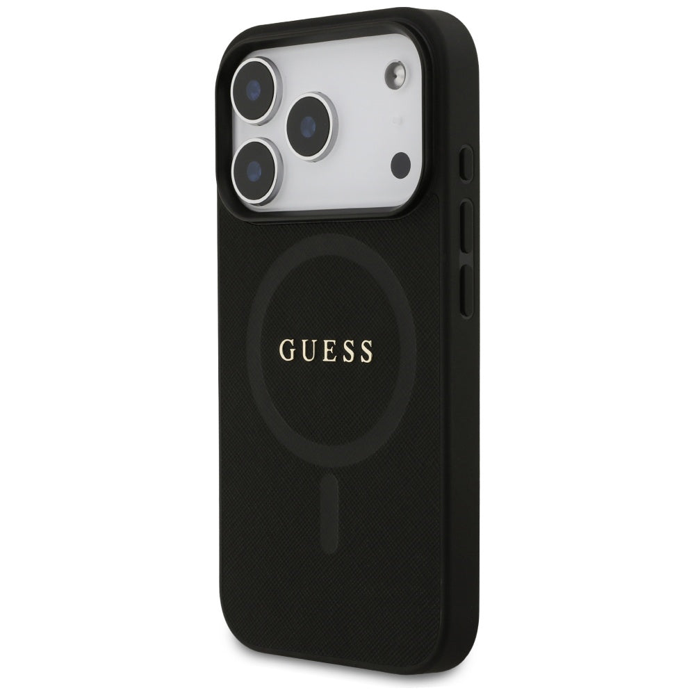Husă Guess Saffiano MagSafe pentru iPhone 17 Pro Max – negru (GUHMP17XPSAHMCK) — imagine 6
