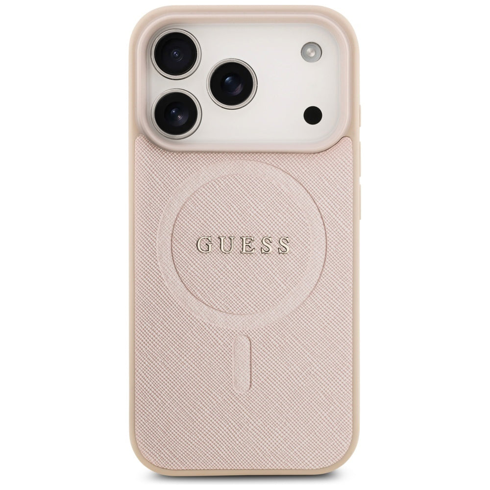 Husă Guess Saffiano Classic Logo MagSafe pentru iPhone 17 Pro Max – roz — imagine 2