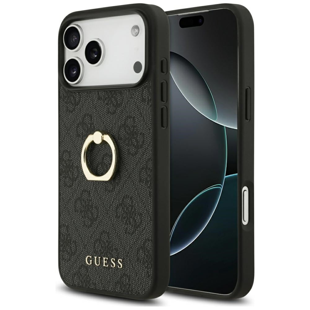 Husă Guess Hardcase 4G Ring Stand pentru iPhone 17 Pro Max – negru — imagine 1