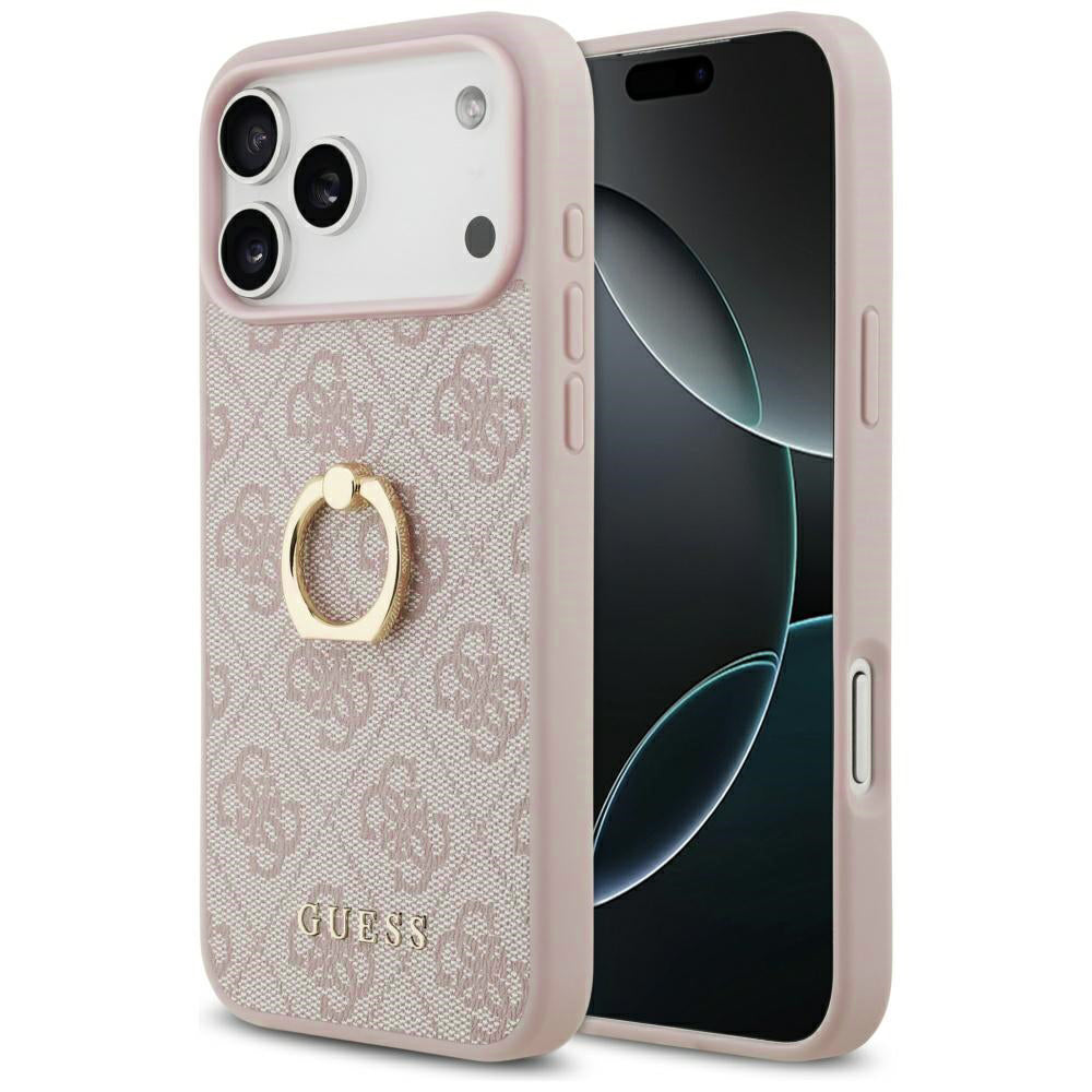 Husă Guess Hardcase 4G Ring Stand pentru iPhone 17 Pro Max – roz — imagine 1
