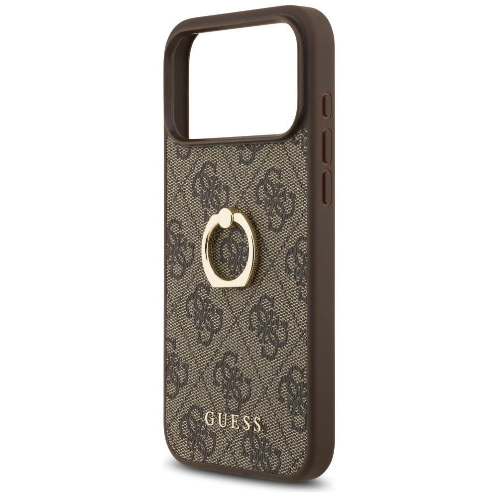 Husă Guess Hardcase 4G Ring Stand pentru iPhone 17 Pro Max – maro — imagine 2
