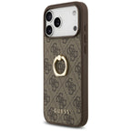 Husă Guess Hardcase 4G Ring Stand pentru iPhone 17 Pro Max – maro — imagine 6