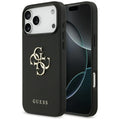 Husă Guess Hardcase 4G Grained Big and Classic Logo pentru iPhone 17 Pro Max – negru (GUHCP17XPGT4MBK) — imagine 1