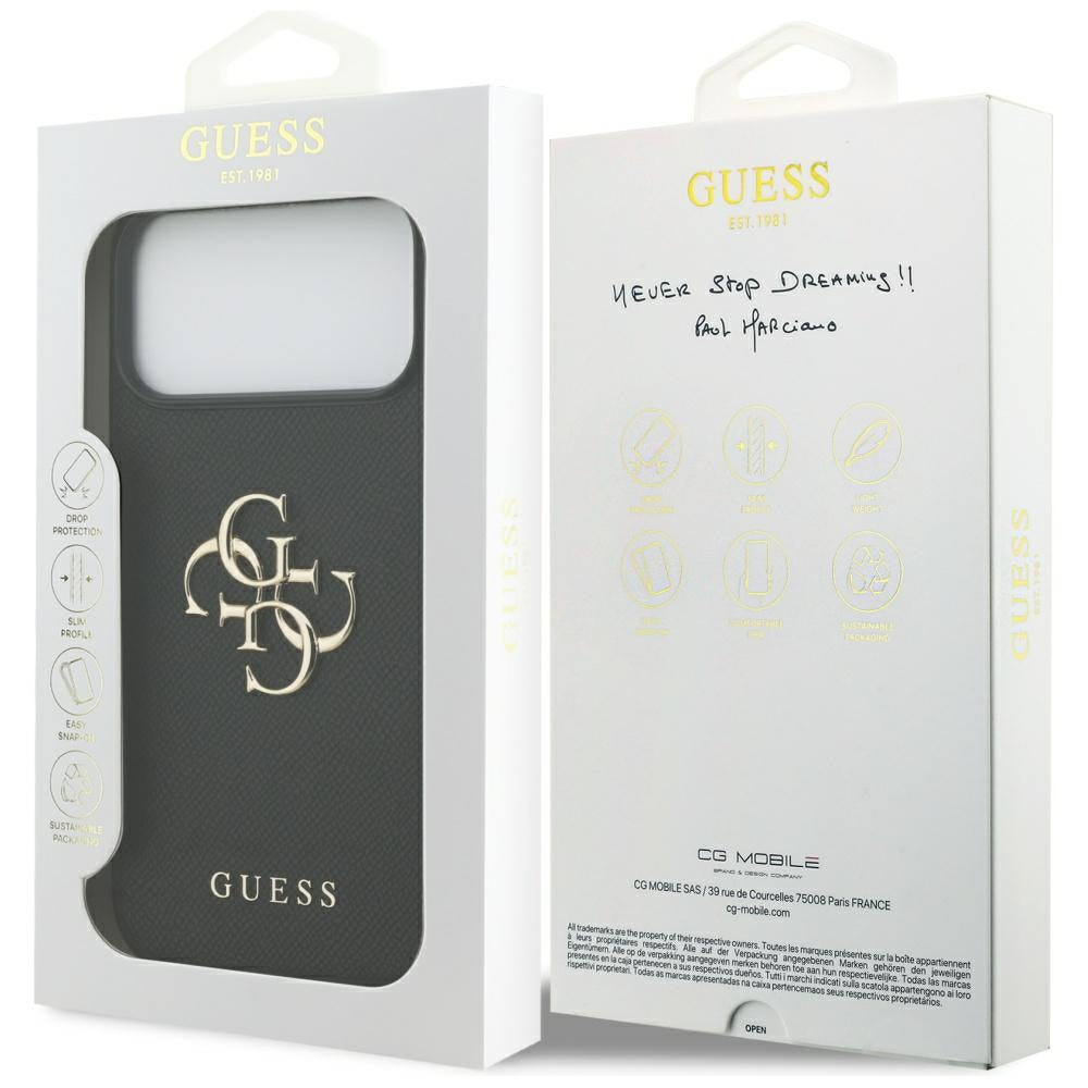 Husă Guess Hardcase 4G Grained Big and Classic Logo pentru iPhone 17 Pro Max – negru (GUHCP17XPGT4MBK) — imagine 7