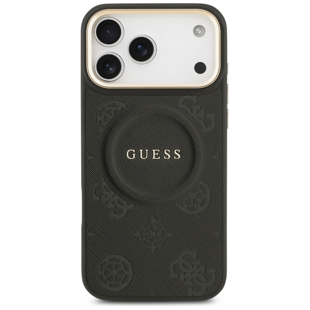 Husă Guess Peony Hot Stamp MagSafe pentru iPhone 17 Pro Max – negru — imagine 2