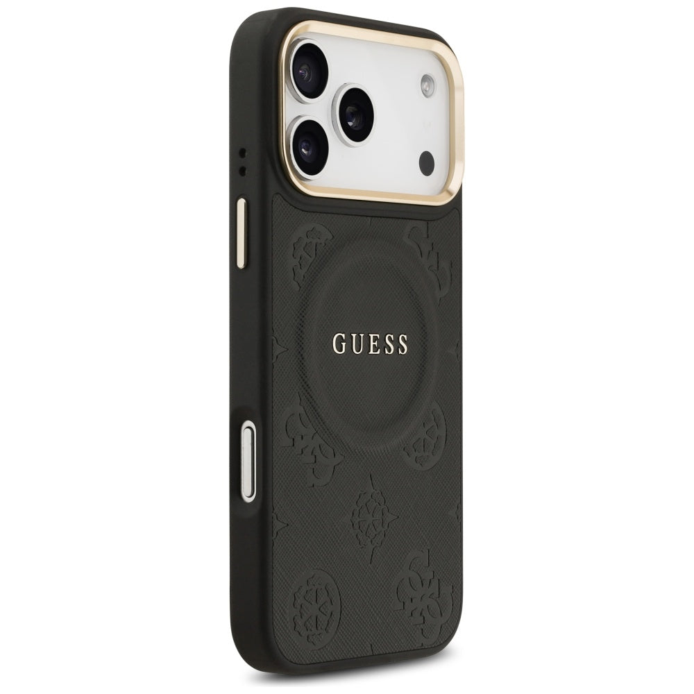 Husă Guess Peony Hot Stamp MagSafe pentru iPhone 17 Pro Max – negru — imagine 3