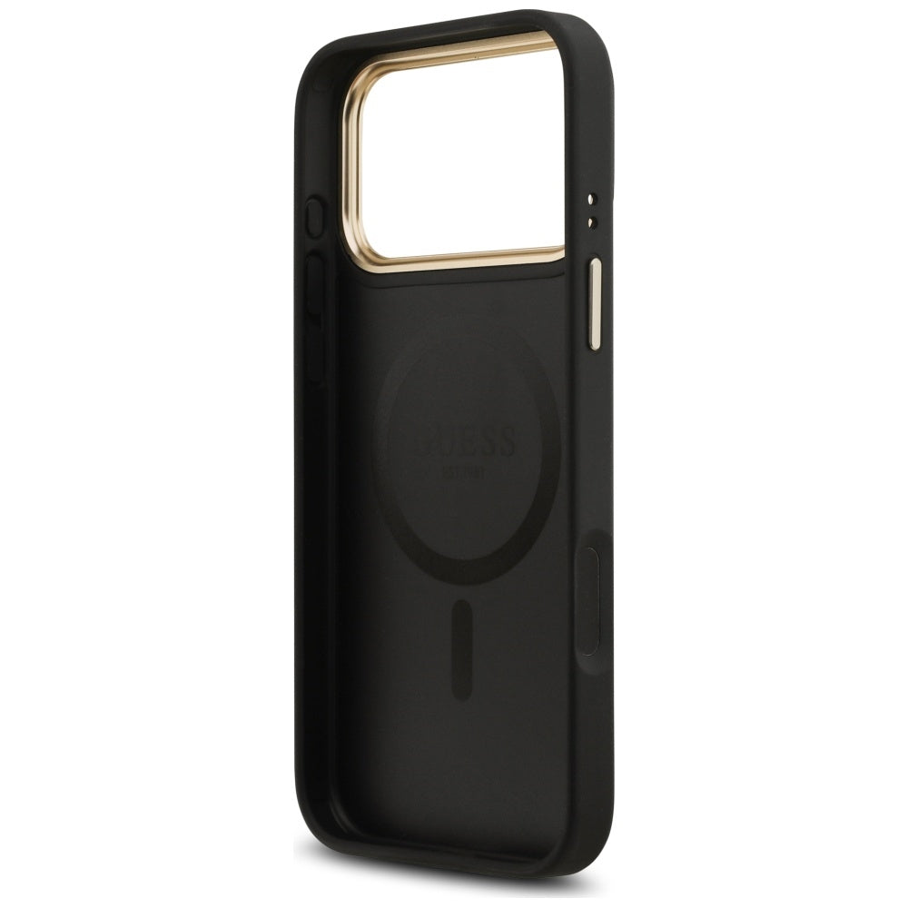 Husă Guess Peony Hot Stamp MagSafe pentru iPhone 17 Pro Max – negru — imagine 6