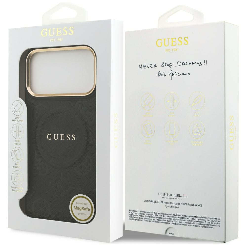 Husă Guess Peony Hot Stamp MagSafe pentru iPhone 17 Pro Max – negru — imagine 7