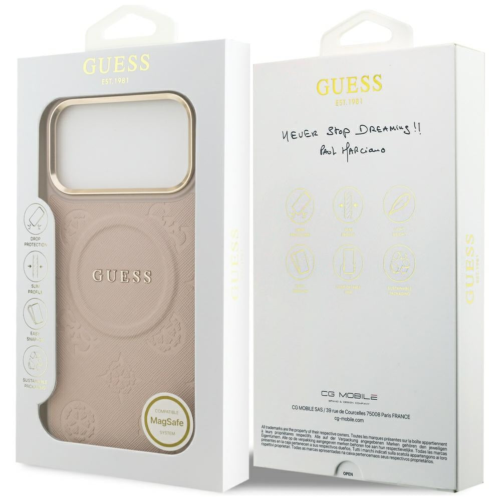 Husă Guess Peony Hot Stamp MagSafe pentru iPhone 17 Pro Max – roz — imagine 7