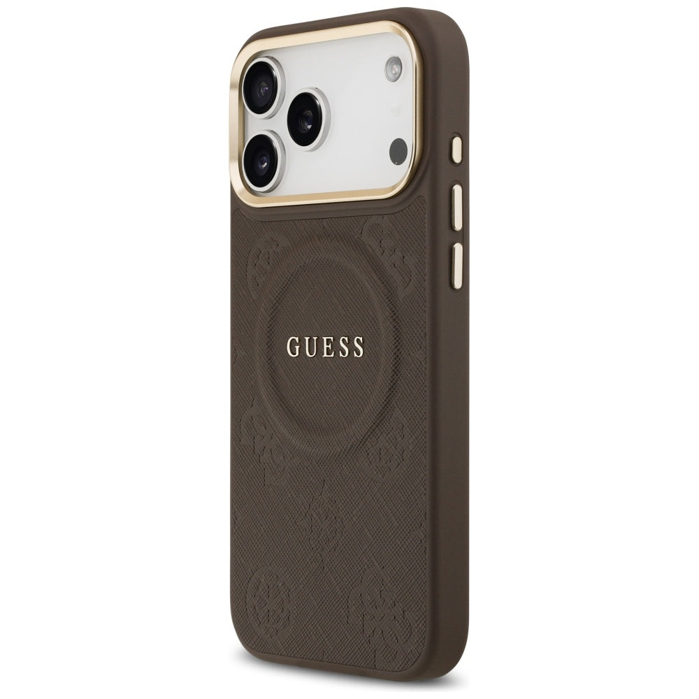 Husă Guess Peony Hot Stamp MagSafe pentru iPhone 17 Pro Max – maro — imagine 2