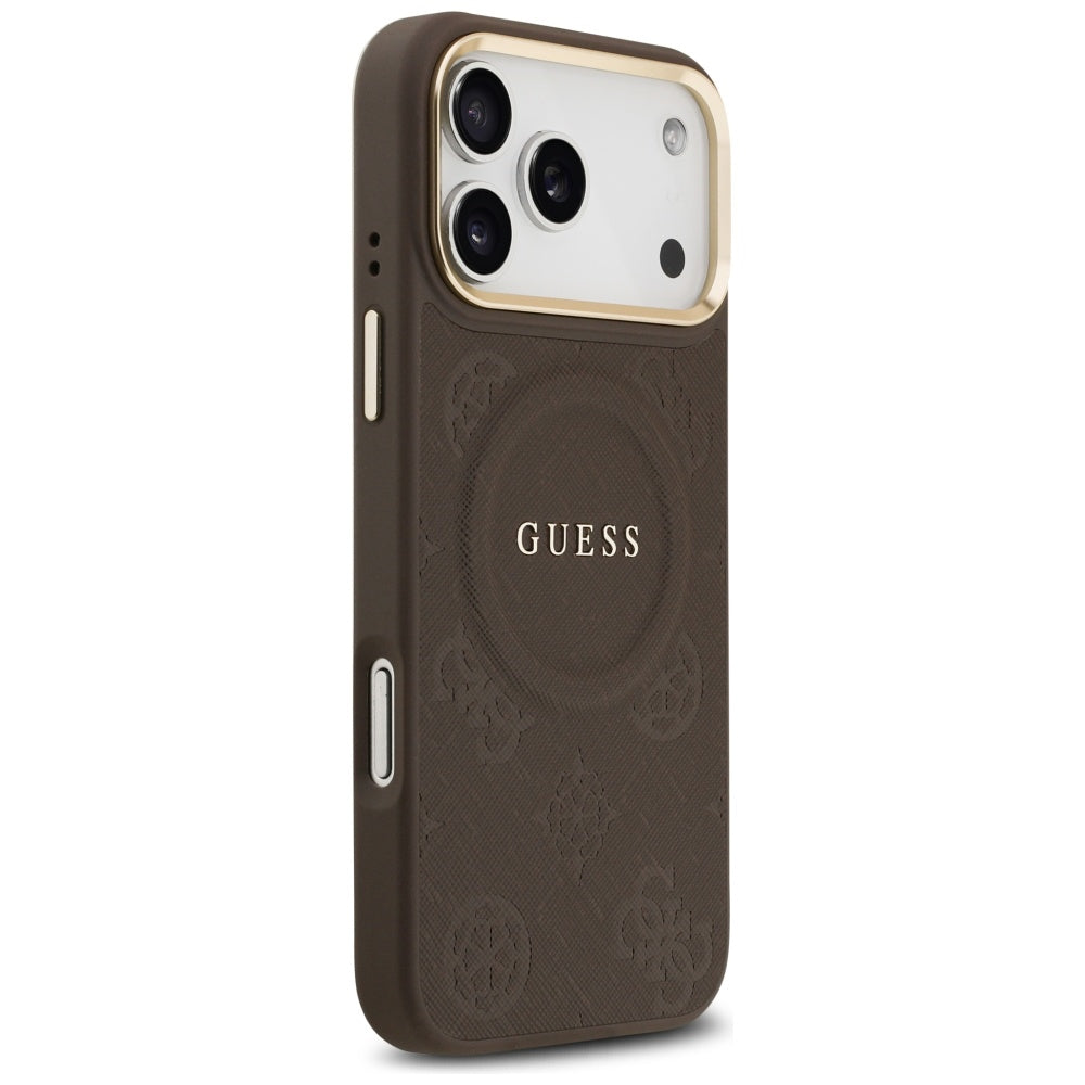 Husă Guess Peony Hot Stamp MagSafe pentru iPhone 17 Pro Max – maro — imagine 3