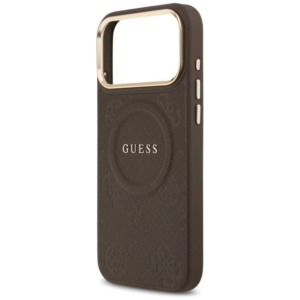 Husă Guess Peony Hot Stamp MagSafe pentru iPhone 17 Pro Max – maro — imagine 4