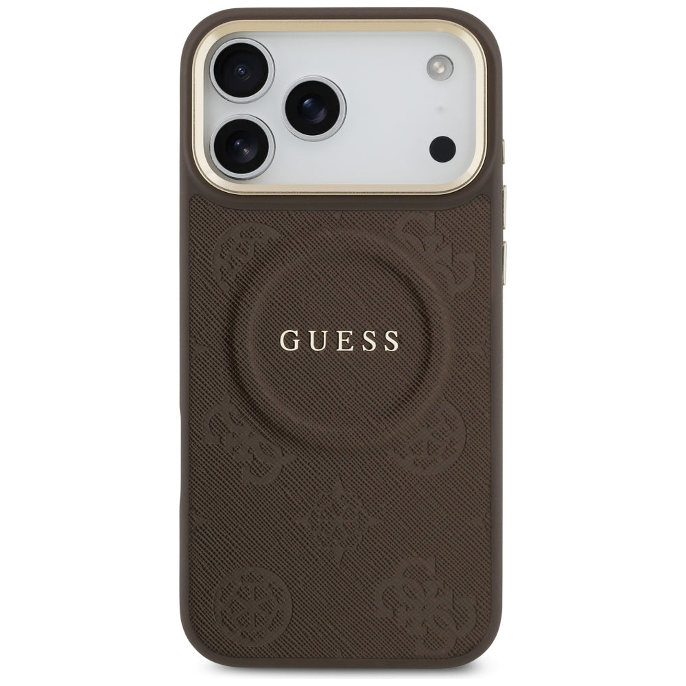 Husă Guess Peony Hot Stamp MagSafe pentru iPhone 17 Pro Max – maro — imagine 5