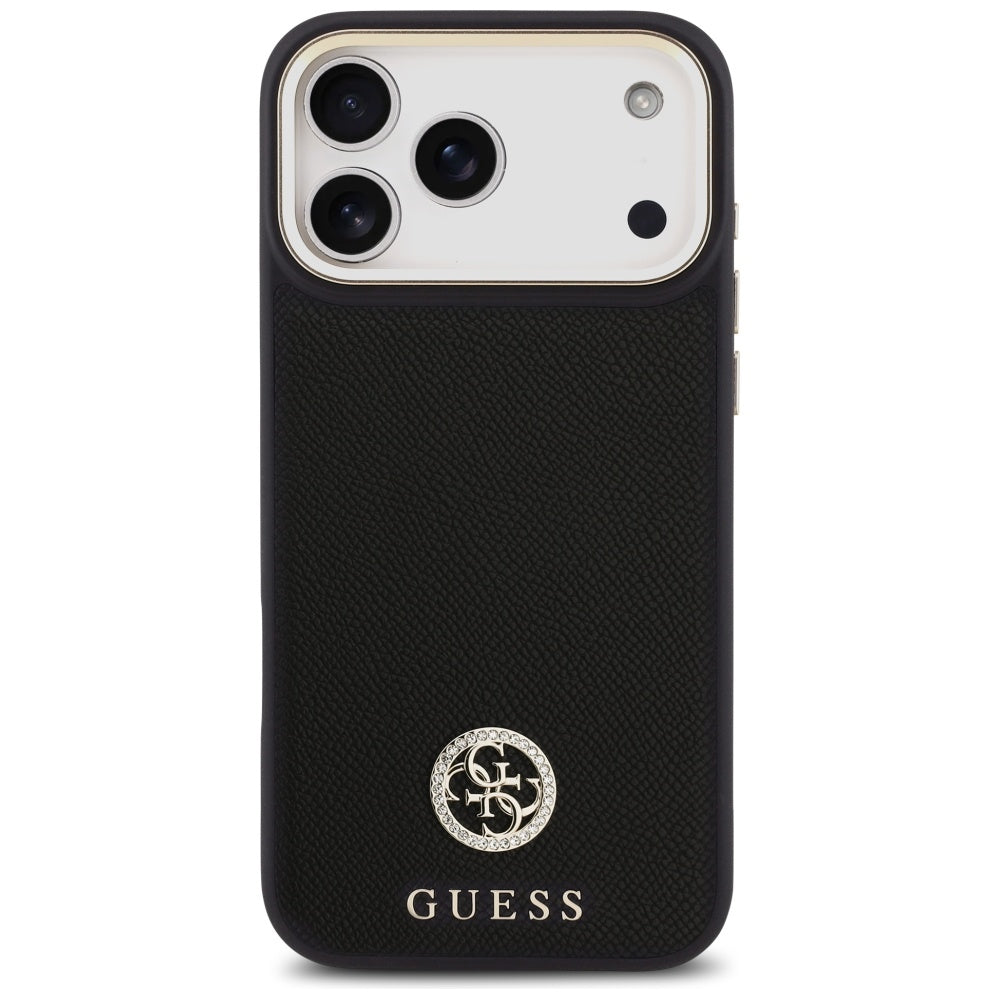 Husă Guess Grained Strass Logo MagSafe pentru iPhone 17 Pro Max – negru — imagine 2
