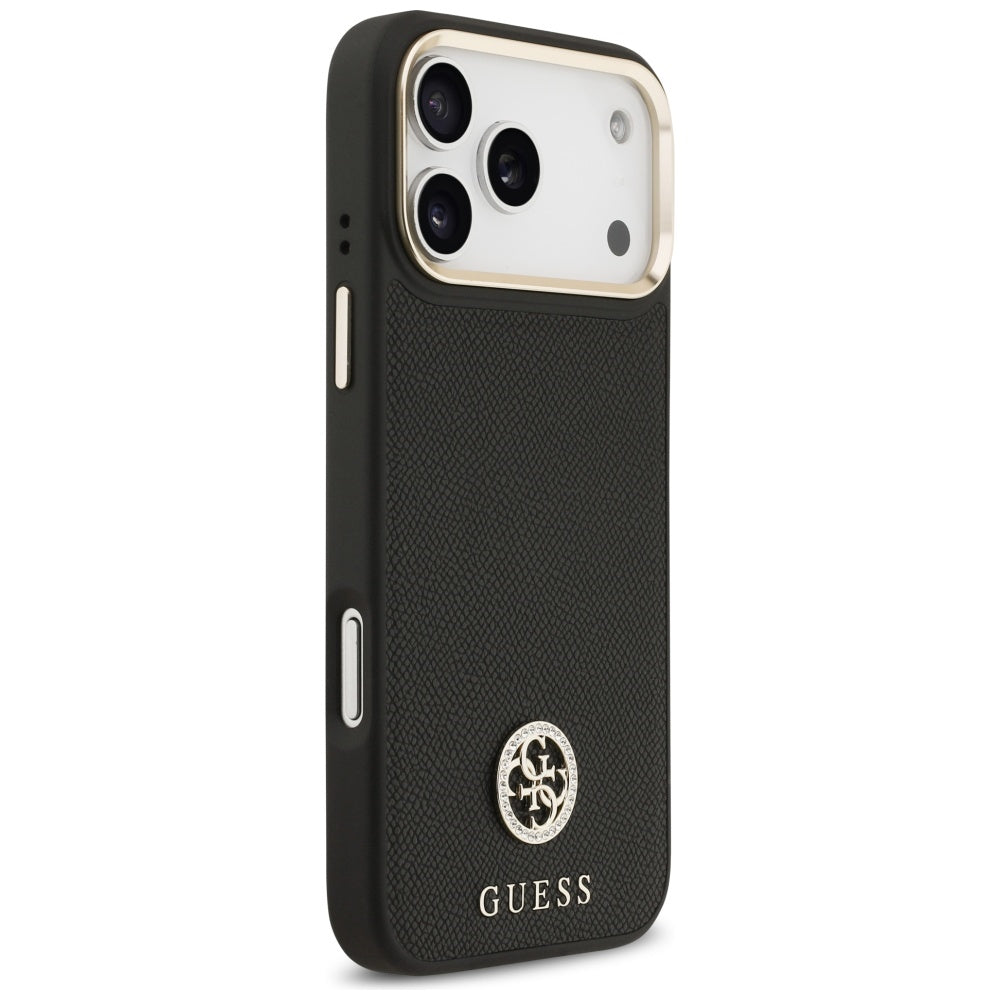 Husă Guess Grained Strass Logo MagSafe pentru iPhone 17 Pro Max – negru — imagine 3