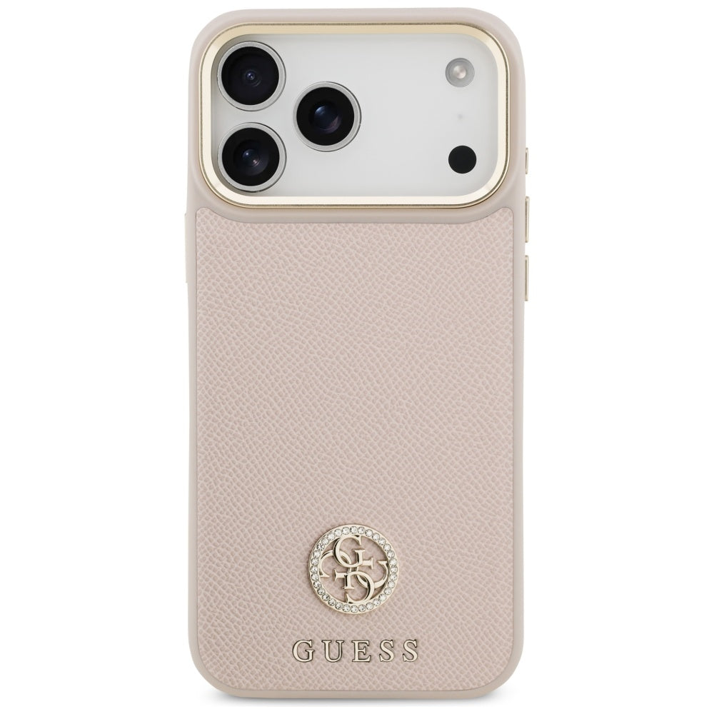 Husă Guess Grained Strass Logo MagSafe pentru iPhone 17 Pro Max – roz — imagine 2