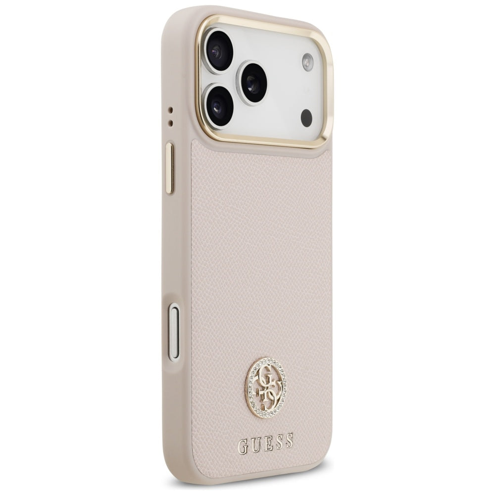 Husă Guess Grained Strass Logo MagSafe pentru iPhone 17 Pro Max – roz — imagine 3