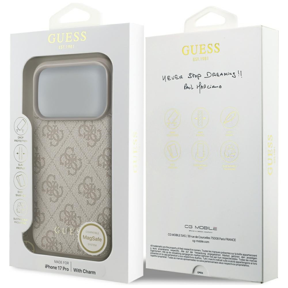 Husă Guess Hardcase 4G Charm Cradle MagSafe pentru iPhone 17 Pro Max – roz — imagine 7