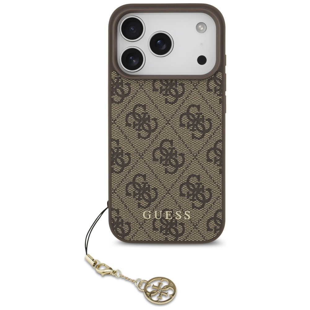 Husă Guess Hardcase 4G Charm Cradle MagSafe pentru iPhone 17 Pro Max – maro — imagine 1