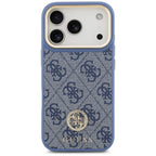 Husă Guess Hardcase 4G Strass Logo MagSafe pentru iPhone 17 Pro Max – albastru — imagine 2