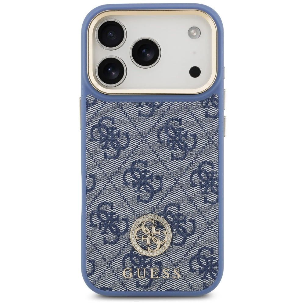 Husă Guess Hardcase 4G Strass Logo MagSafe pentru iPhone 17 Pro Max – albastru — imagine 2
