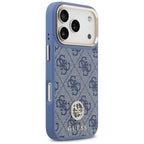 Husă Guess Hardcase 4G Strass Logo MagSafe pentru iPhone 17 Pro Max – albastru — imagine 3