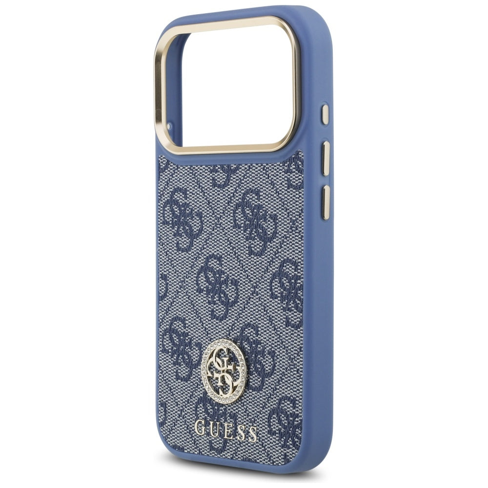 Husă Guess Hardcase 4G Strass Logo MagSafe pentru iPhone 17 Pro Max – albastru — imagine 5