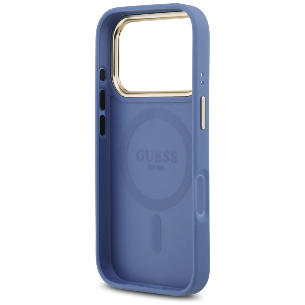 Husă Guess Hardcase 4G Strass Logo MagSafe pentru iPhone 17 Pro Max – albastru — imagine 6