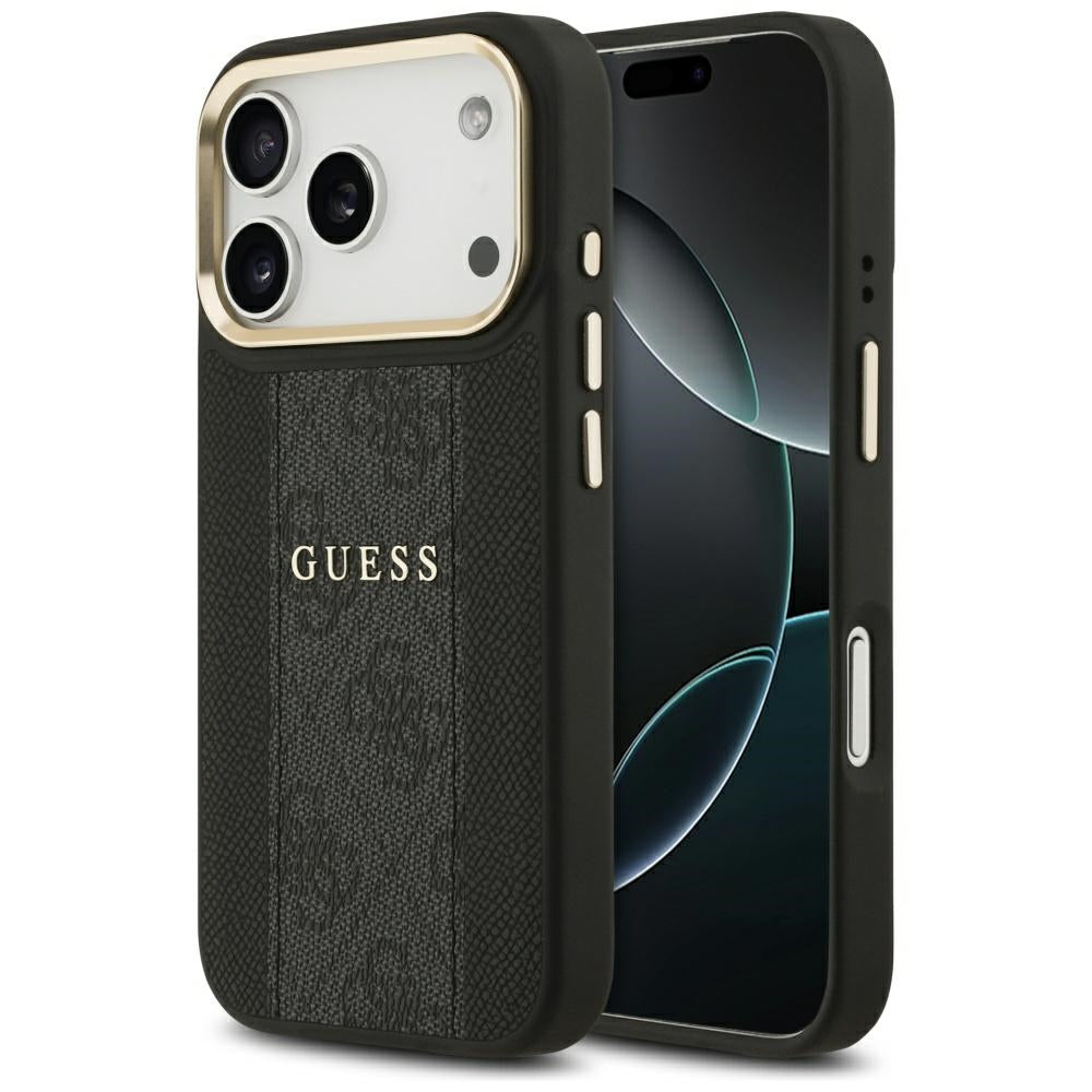 Husă Guess Hardcase 4G Stripe MagSafe pentru iPhone 17 Pro Max – negru — imagine 1