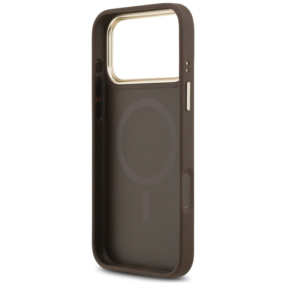 Husă Guess Hardcase 4G Stripe MagSafe pentru iPhone 17 Pro Max – maro — imagine 6