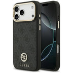 Husă Guess Hardcase 4G Strass Logo MagSafe pentru iPhone 17 Pro Max – negru — imagine 1