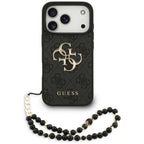 Husă Guess Hardcase 4G Classic Logo with Strap pentru iPhone 17 Pro Max – negru (GUHCP17XP4GMGSK) — imagine 1