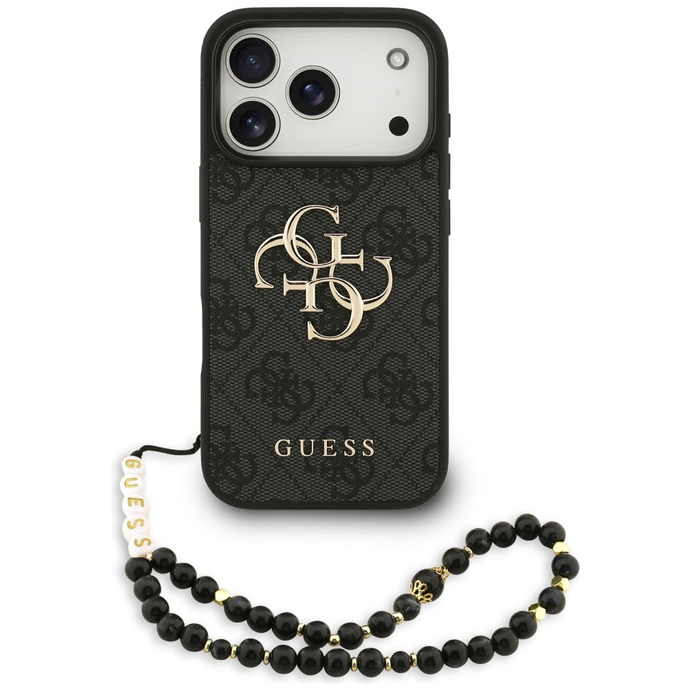 Husă Guess Hardcase 4G Classic Logo with Strap pentru iPhone 17 Pro Max – negru (GUHCP17XP4GMGSK) — imagine 1