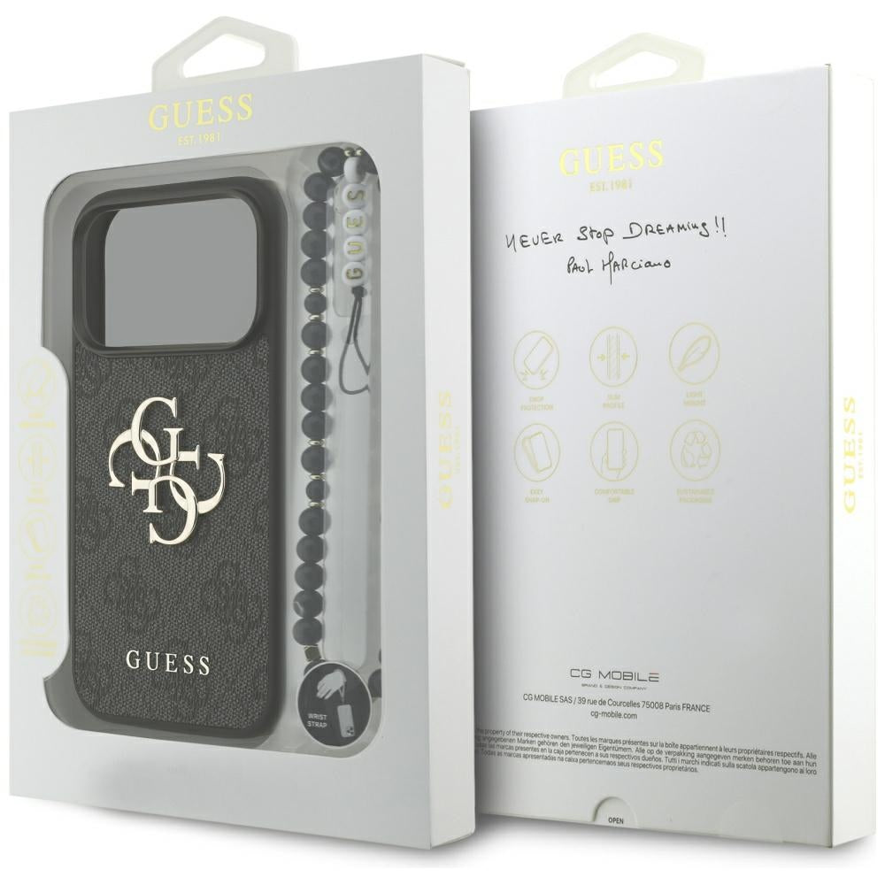 Husă Guess Hardcase 4G Classic Logo with Strap pentru iPhone 17 Pro Max – negru (GUHCP17XP4GMGSK) — imagine 7