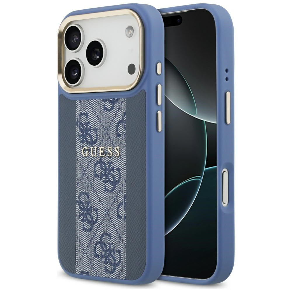 Husă Guess Hardcase 4G Stripe MagSafe pentru iPhone 17 Pro Max – albastru — imagine 1
