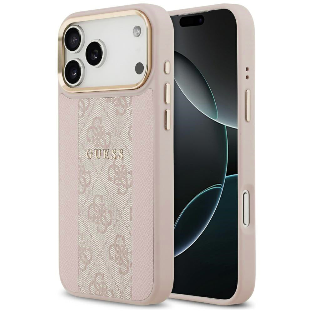 Husă Guess Hardcase 4G Stripe MagSafe pentru iPhone 17 Pro Max – roz — imagine 1