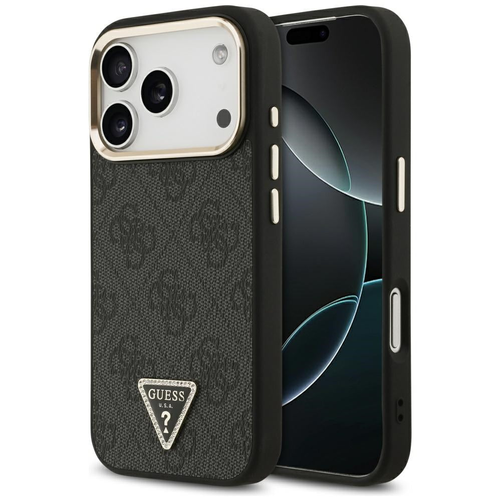Husă Guess Hardcase 4G Triangle Logo MagSafe pentru iPhone 17 Pro Max – negru (GUHMP17XP4GTDGMK) — imagine 1