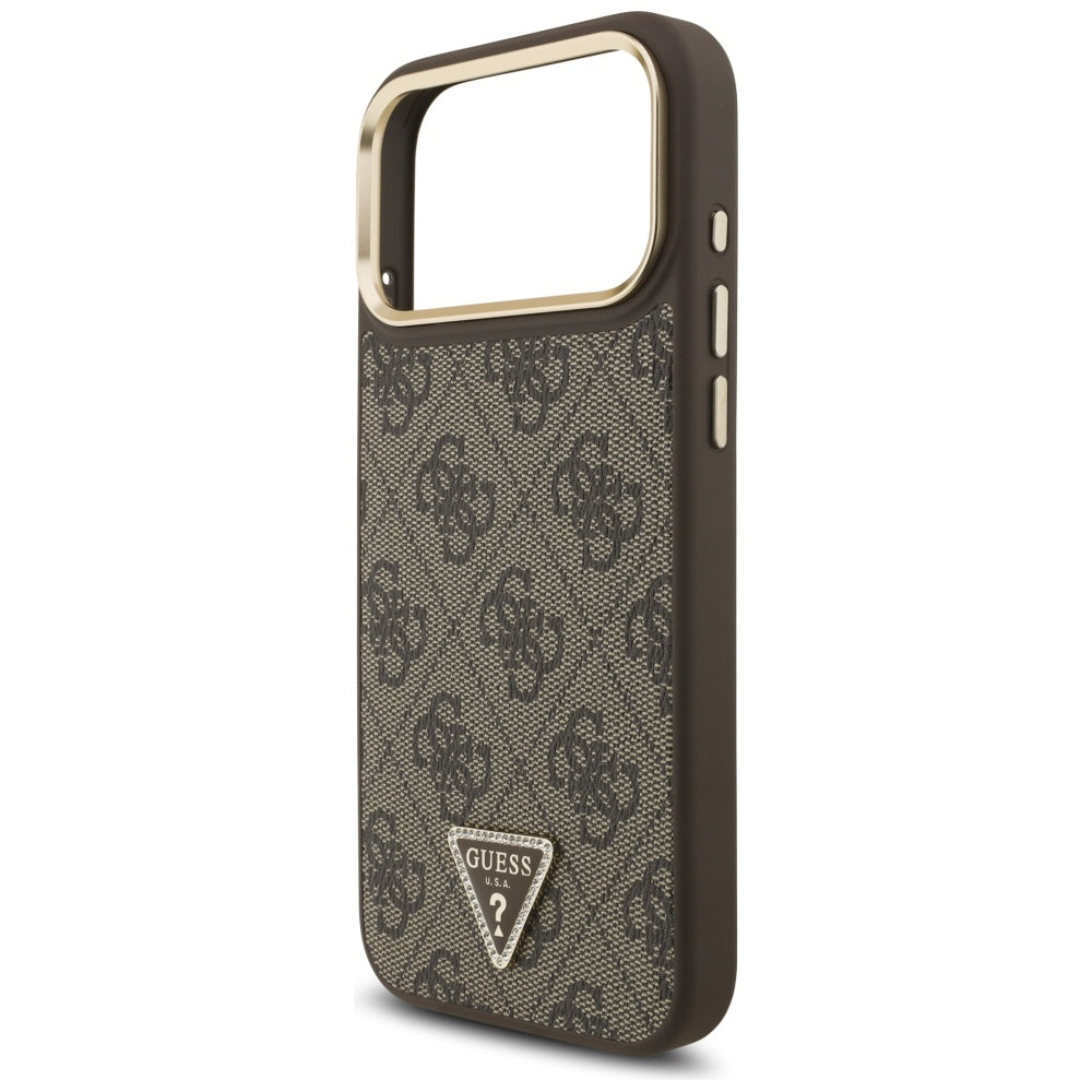 Husă Guess Hardcase 4G Triangle Logo MagSafe pentru iPhone 17 Pro Max – maro (GUHMP17XP4GTDGMW) — imagine 5