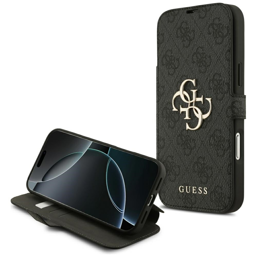 Husă Guess Book 4G Metal Logo pentru iPhone 17 Pro Max – negru (GUBKP17X4GMGGR) — imagine 1