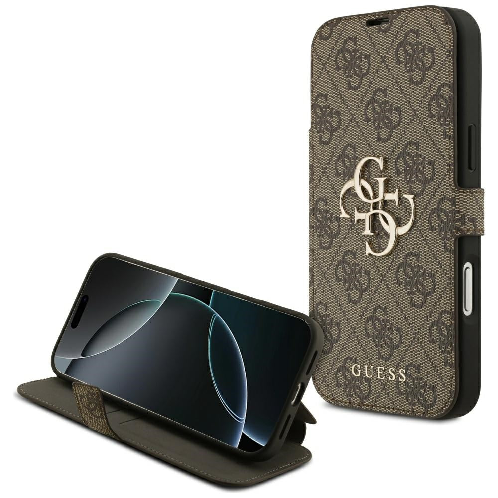 Husă Guess Book 4G Metal Logo pentru iPhone 17 Pro Max – maro (GUBKP17X4GMGBR) — imagine 1