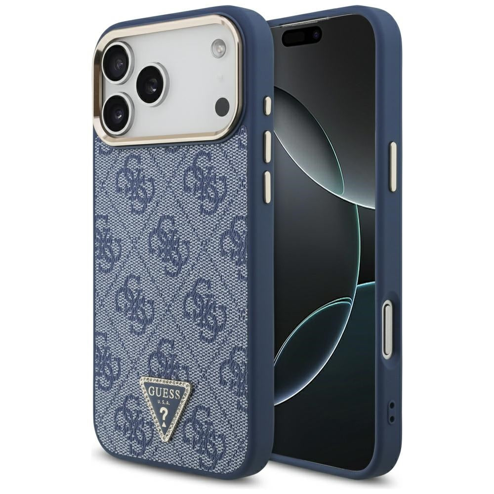 Husă Guess Hardcase 4G Triangle Logo MagSafe pentru iPhone 17 Pro Max – albastru — imagine 1