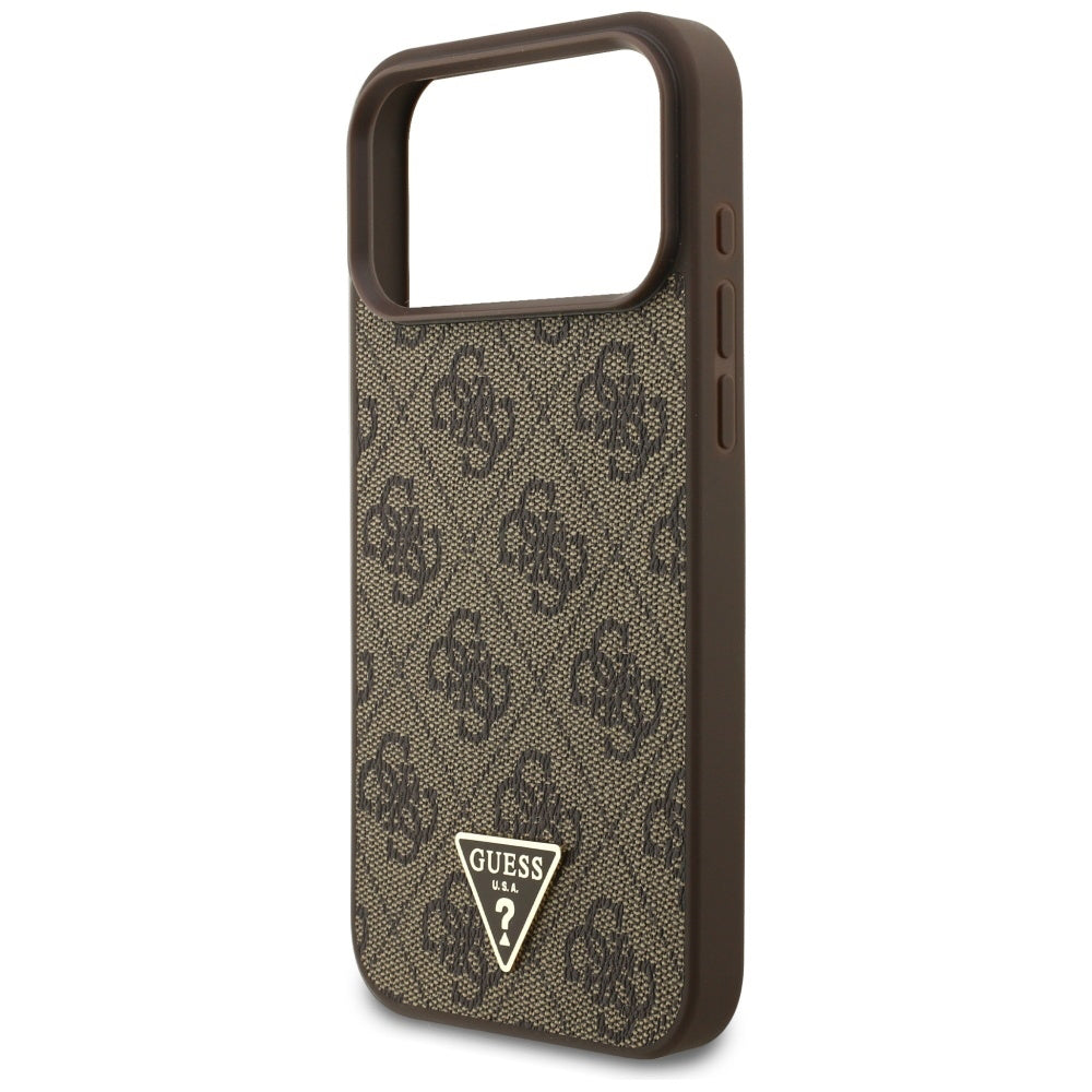 Husă Guess Hardcase 4G Strap Triangle Logo MagSafe pentru iPhone 17 Pro Max – maro — imagine 3