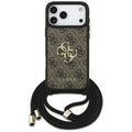 Husă Guess Hardcase 4G CBDY Big Logo with Cord Strap pentru iPhone 17 Pro Max – maro — imagine 1