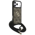 Husă Guess Hardcase 4G CBDY Big Logo with Cord Strap pentru iPhone 17 Pro Max – maro — imagine 3