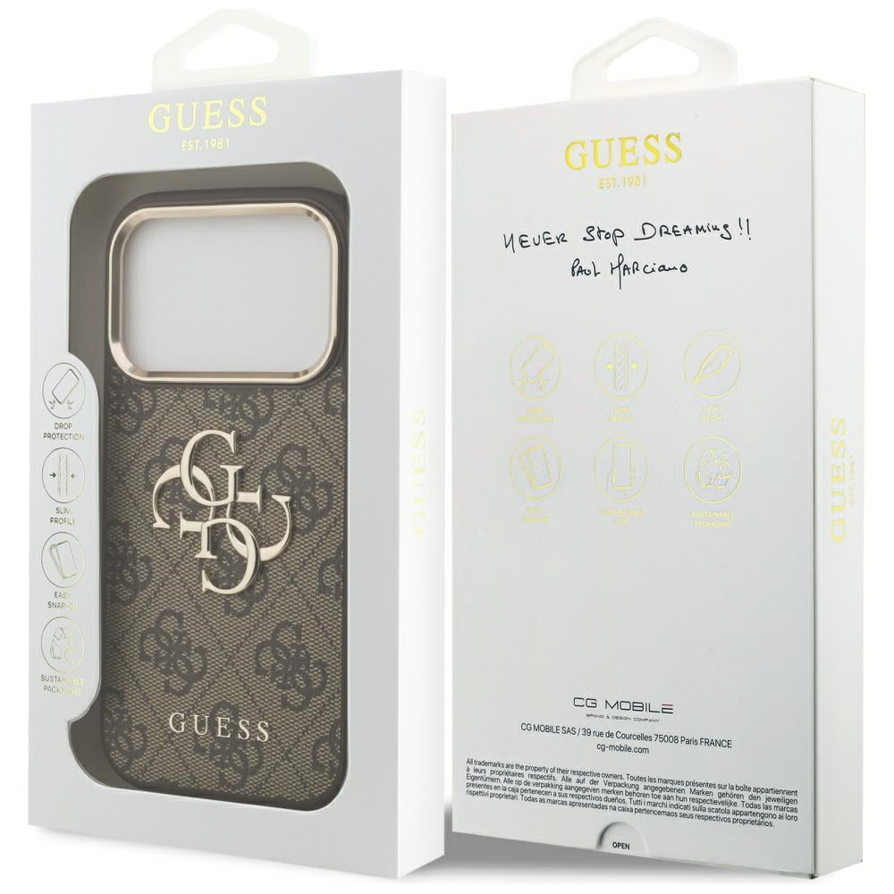 Husă Guess Hardcase Big 4G Classic Logo pentru iPhone 17 Pro Max – maro — imagine 7