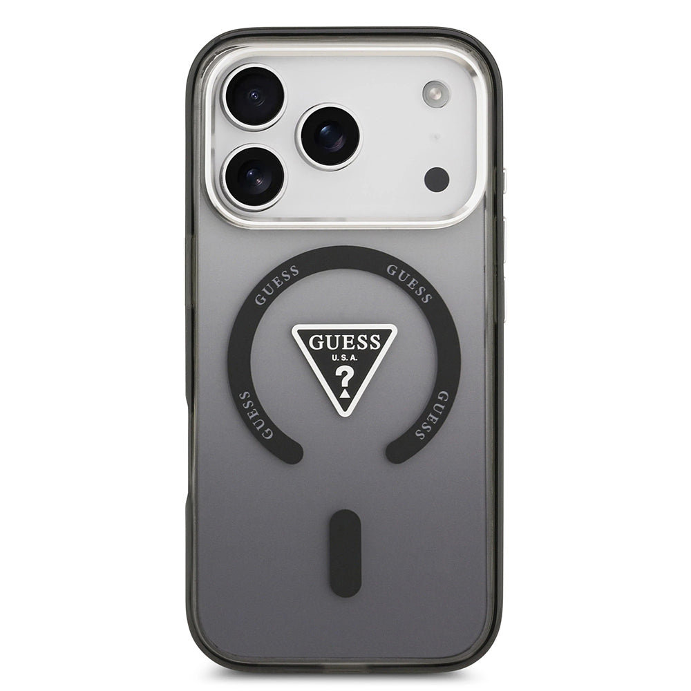 Husă Guess IML Gradient Triangle Logo MagSafe pentru iPhone 17 Pro Max – negru — imagine 3