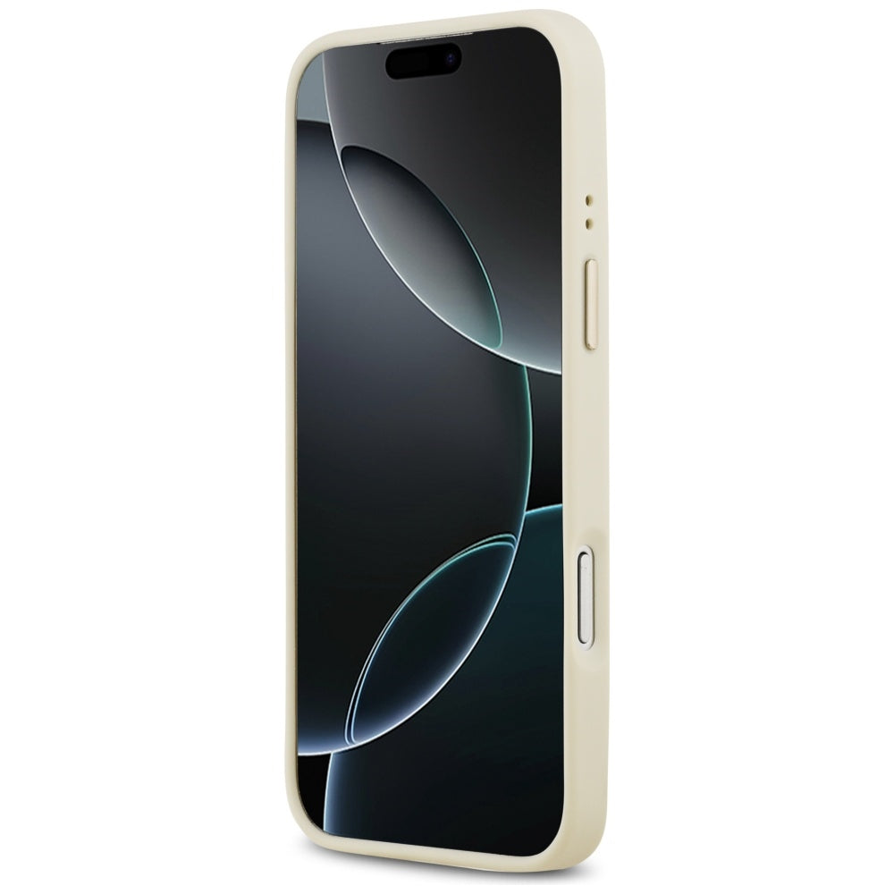 Husă Guess Grained Strass Logo MagSafe pentru iPhone 17 Pro Max – bej — imagine 4